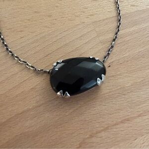 Chan Luu 18” Sterling Silver Elegant Black Pendant Necklace